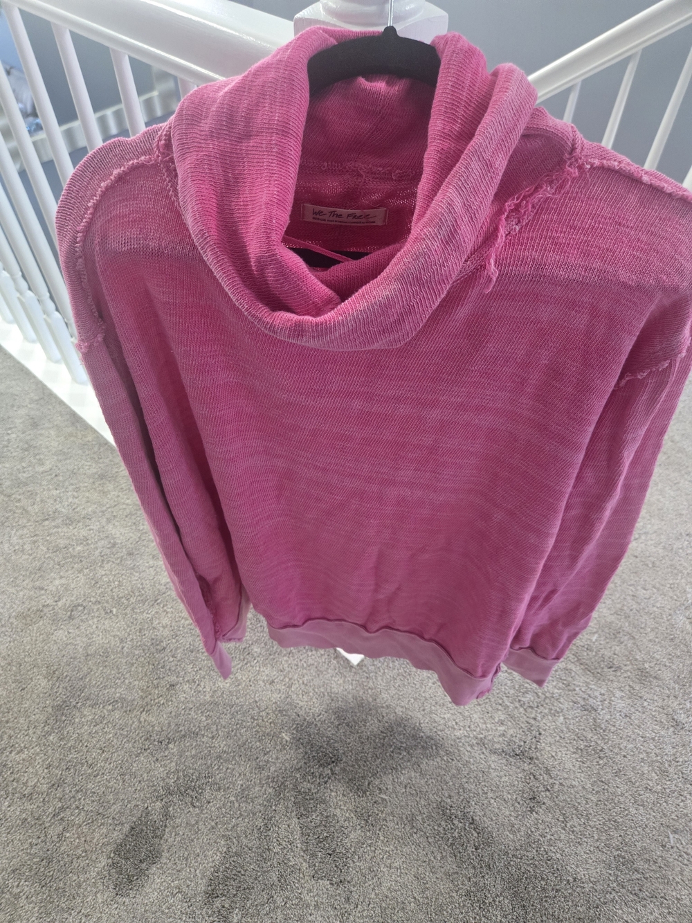 Free People We The Free Timmy Boxy Turtleneck Sweater Hollyhock Pink